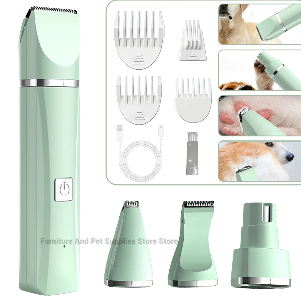 Hooral™ 4-in-1 Professional Pet Grooming Trimmer | Low Noise Waterproof Dog & Cat Hair Clipper