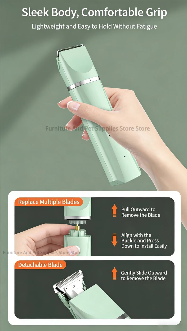 Hooral™ 4-in-1 Professional Pet Grooming Trimmer | Low Noise Waterproof Dog & Cat Hair Clipper