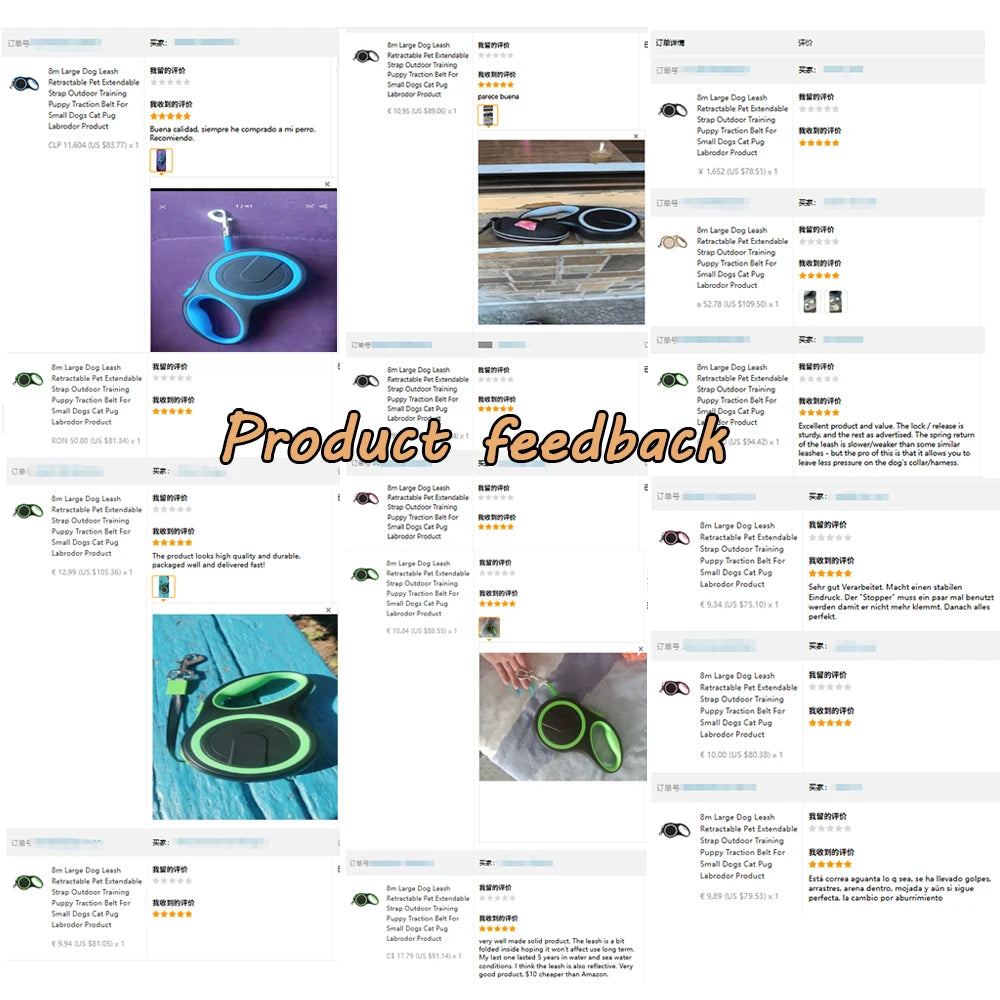 Hooral™ 8M Retractable Dog Leash | Heavy-Duty Extendable Pet Training Lead for Small, Medium & Large Dogs