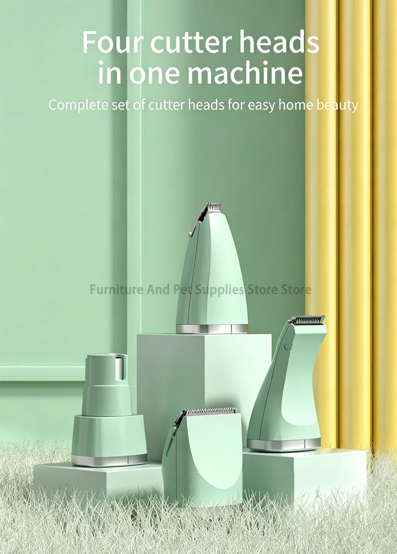 Hooral™ 4-in-1 Professional Pet Grooming Trimmer | Low Noise Waterproof Dog & Cat Hair Clipper