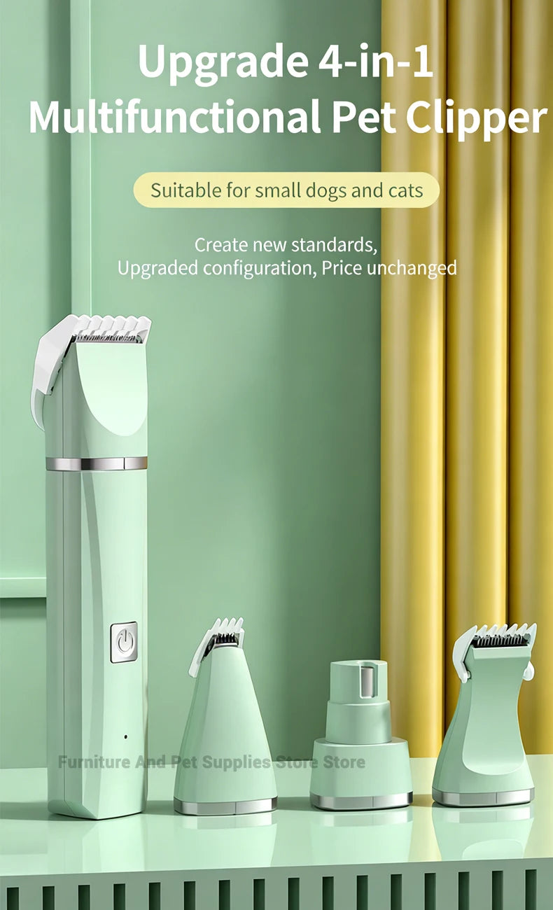 Hooral™ 4-in-1 Professional Pet Grooming Trimmer | Low Noise Waterproof Dog & Cat Hair Clipper