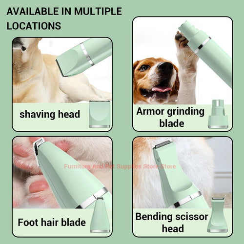 Hooral™ 4-in-1 Professional Pet Grooming Trimmer | Low Noise Waterproof Dog & Cat Hair Clipper
