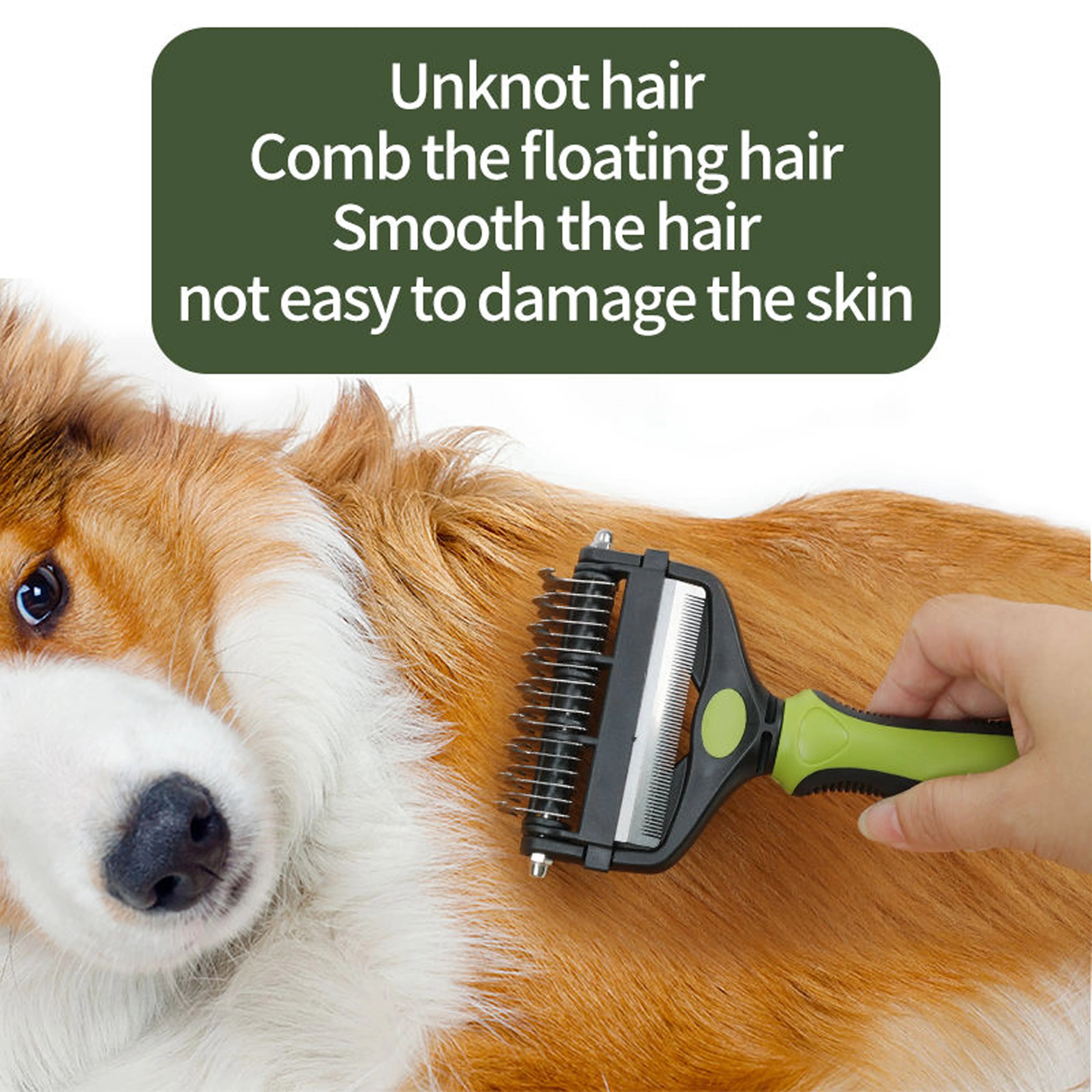 Hooral™ 3-in-1 Pet Deshedding Brush | Dog & Cat Hair Remover, Fur Knot Cutter & Grooming Comb