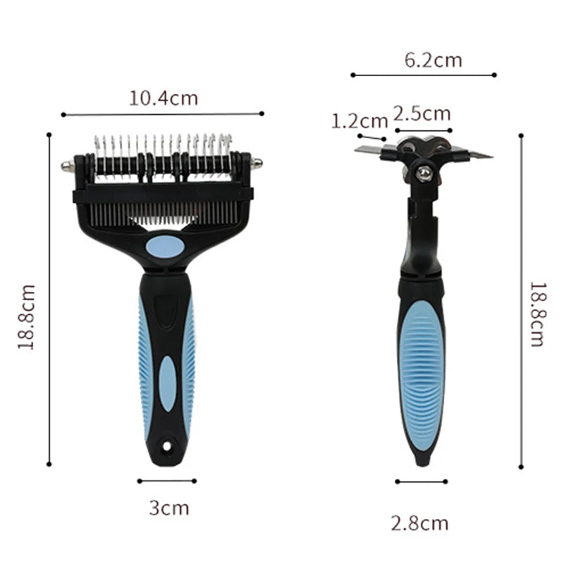 Hooral™ 3-in-1 Pet Deshedding Brush | Dog & Cat Hair Remover, Fur Knot Cutter & Grooming Comb