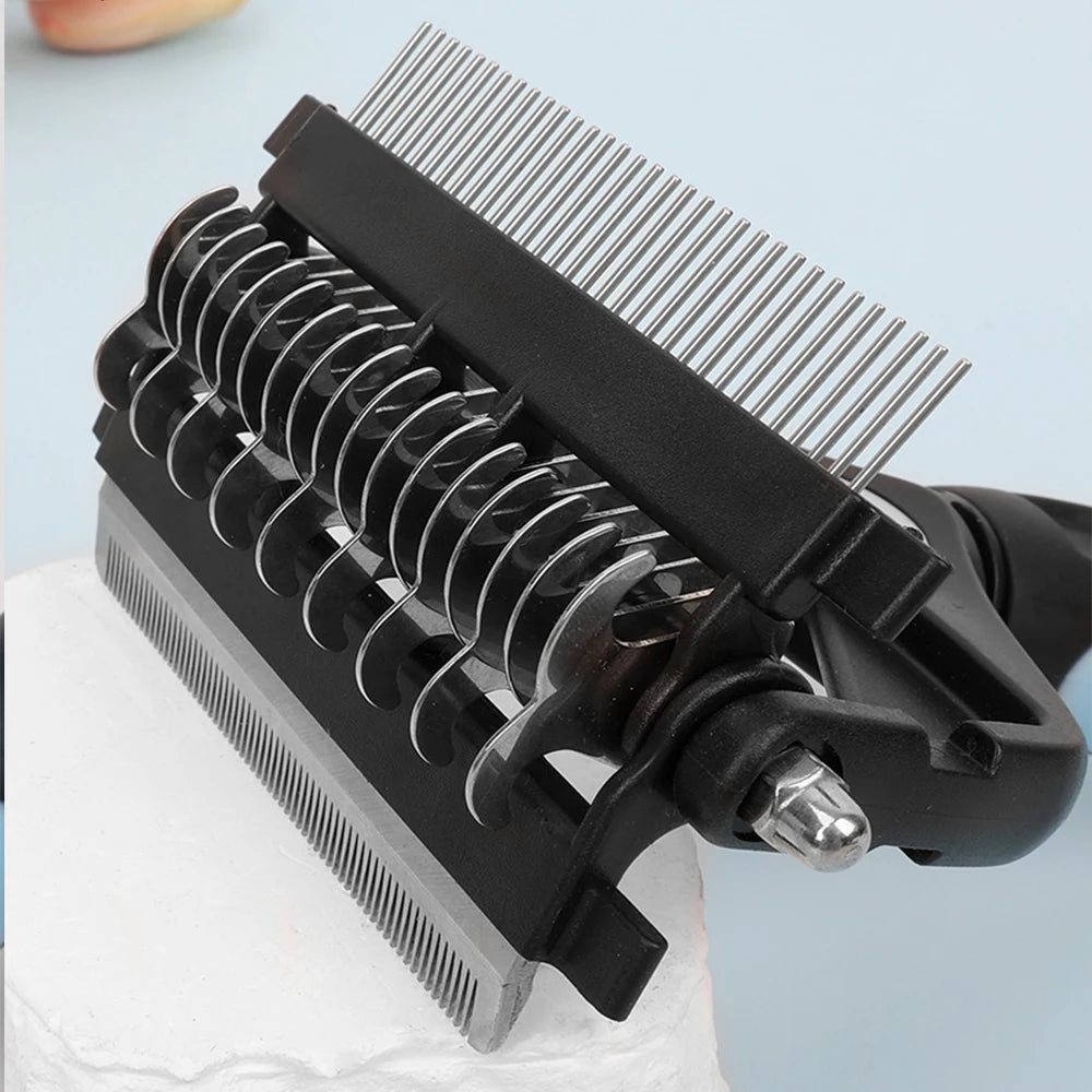 Hooral™ 3-in-1 Pet Deshedding Brush | Dog & Cat Hair Remover, Fur Knot Cutter & Grooming Comb